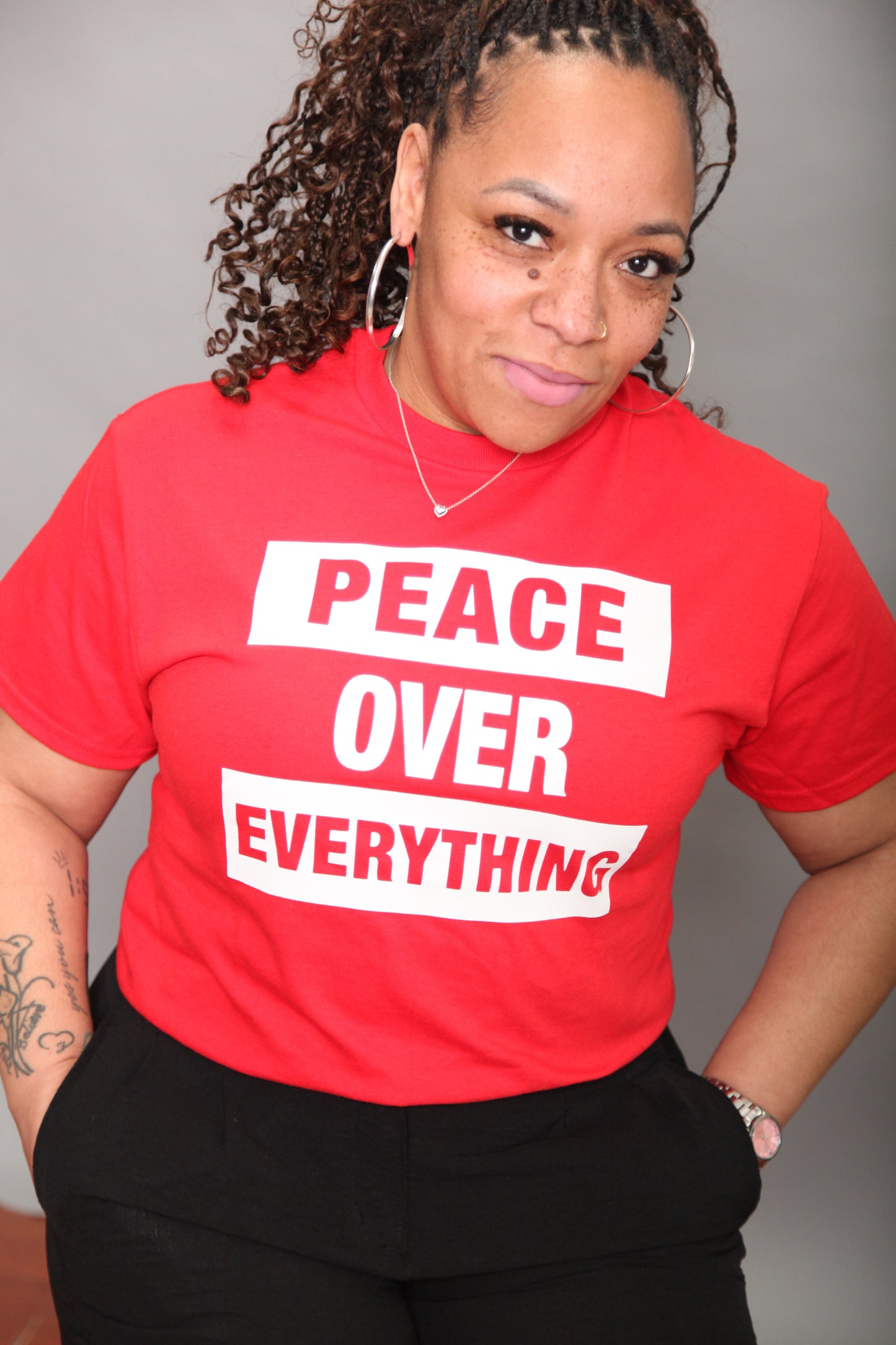 PERFECT PEACE RED-Peace Over Everything Tee
