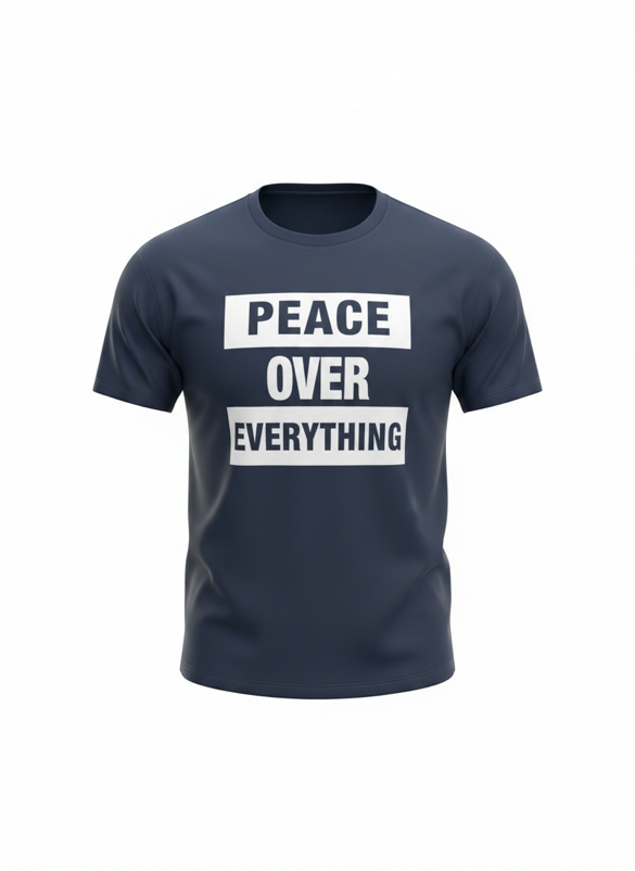 UNSHAKEN NAVY-Peace Over Everything Tee