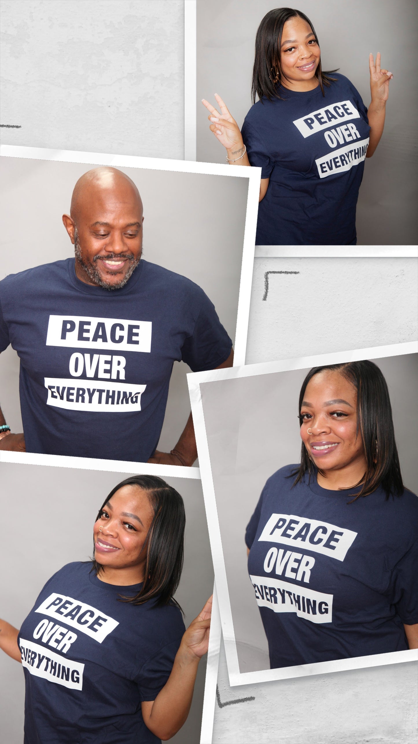 UNSHAKEN NAVY-Peace Over Everything Tee