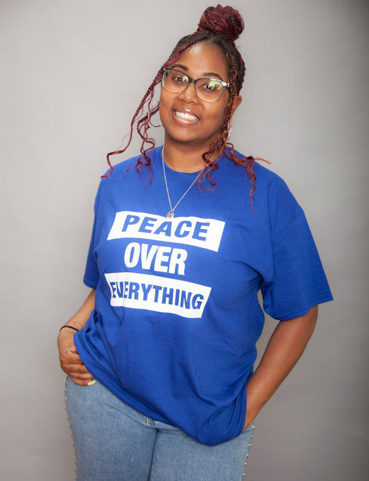 PEACE BE STILL BLUE-Peace Over Everything Tee