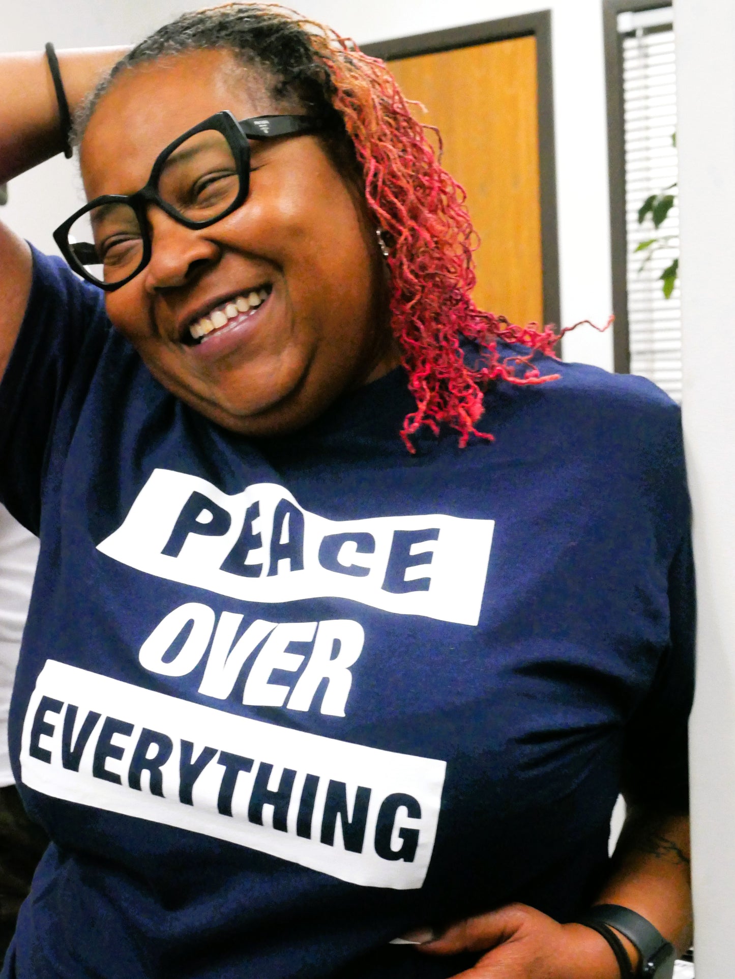 UNSHAKEN NAVY-Peace Over Everything Tee