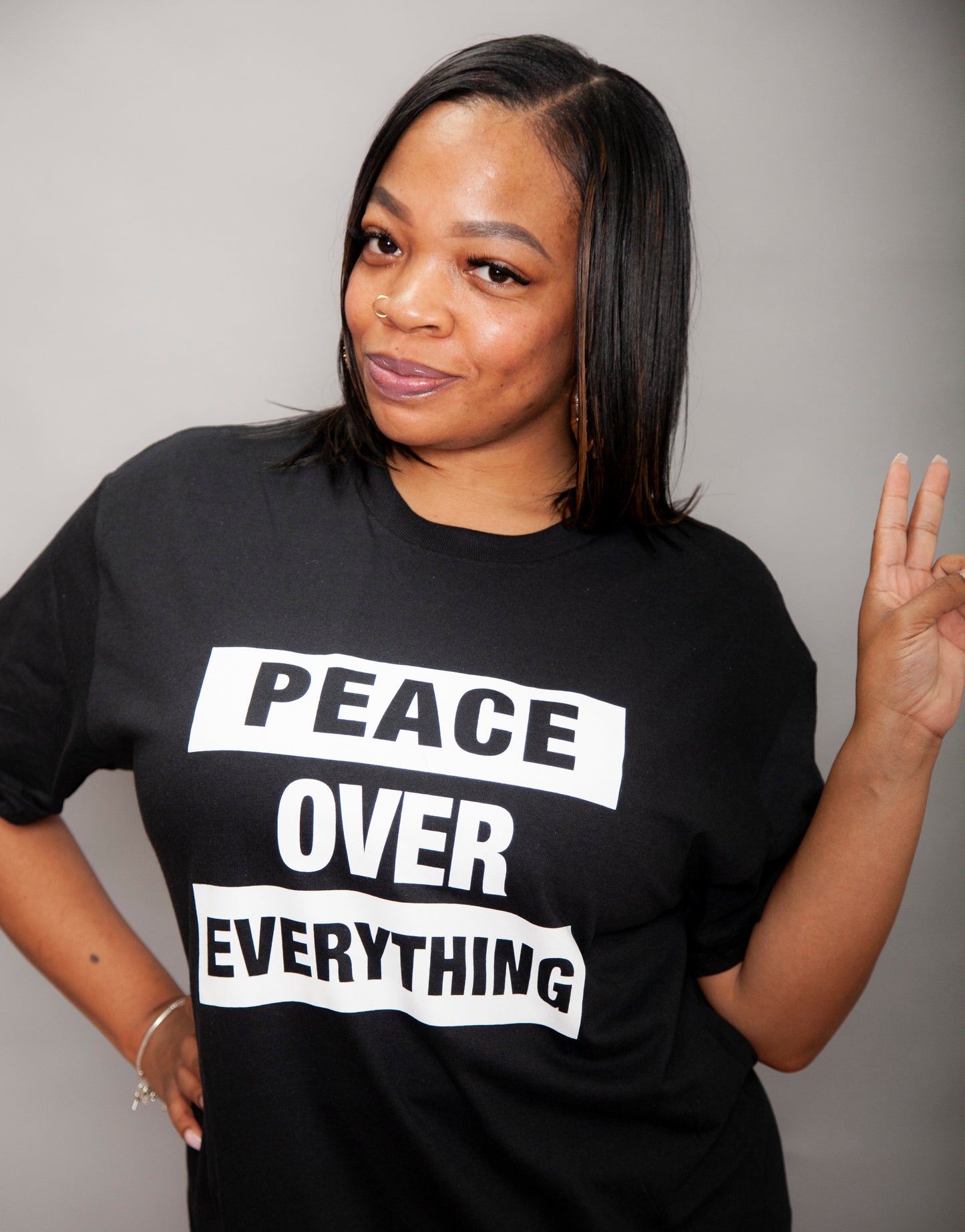 SANCTUARY BLACK-Peace Over Everything Tee