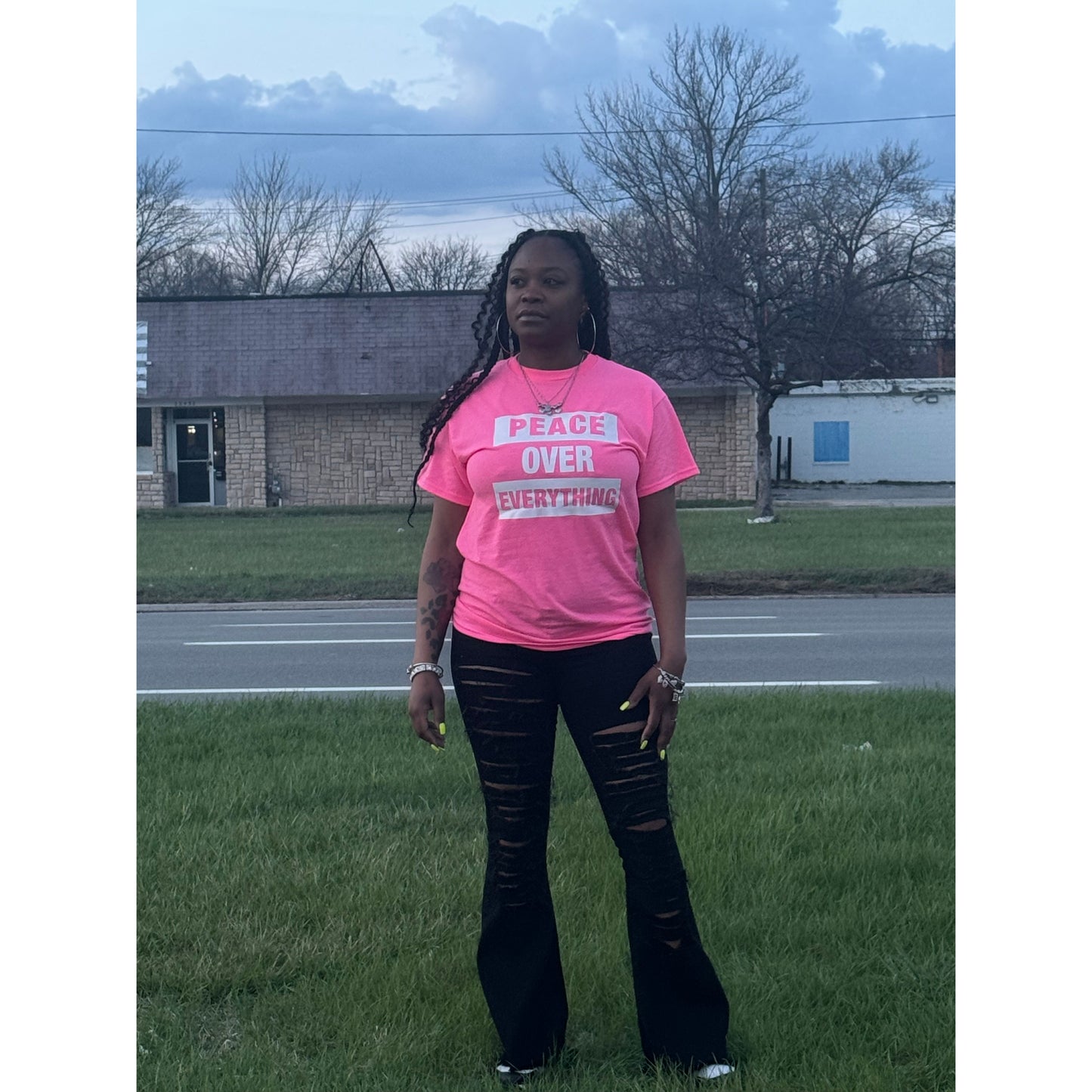 GENTLE PEACE PINK-Peace Over Everything Tee